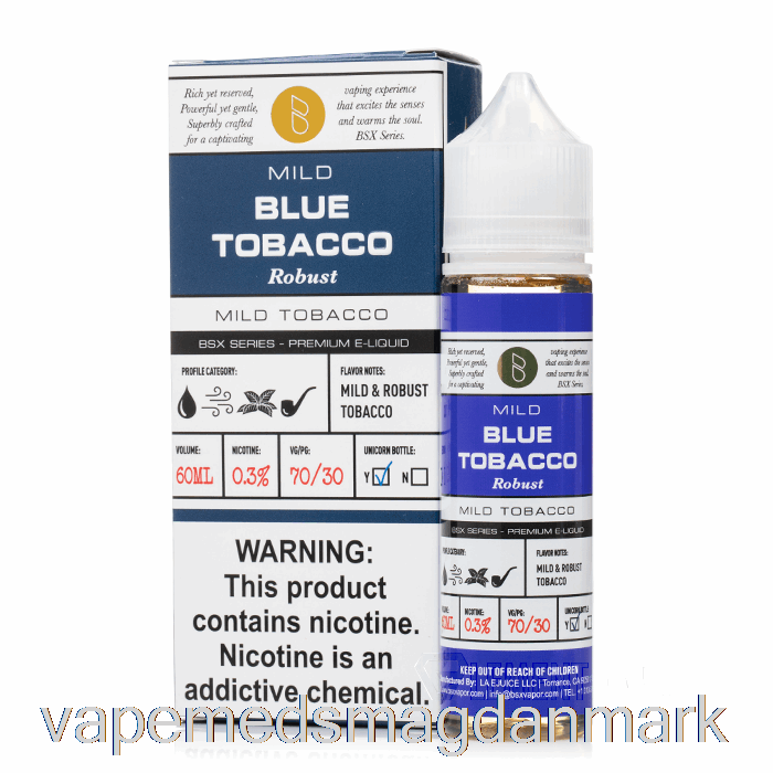 Engangs Vape Danmark Blue Tobacco - Bsx Series - 60ml 6mg